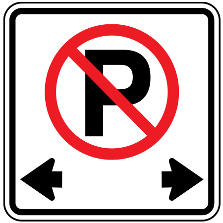 P-001 No Parking with Two-Way Arrows 18